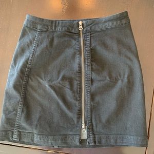 Free People Black Modern Femme Denim Skirt with front zipper